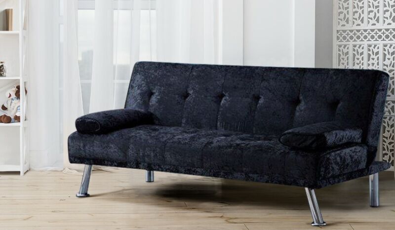 Stunning Crush Velvet Italian Designer Style Sofa Bed