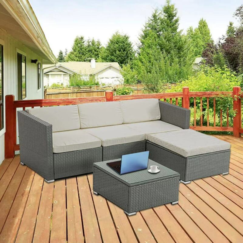 Rattan Garden Furniture Outdoor 5pcs Patio Sofa