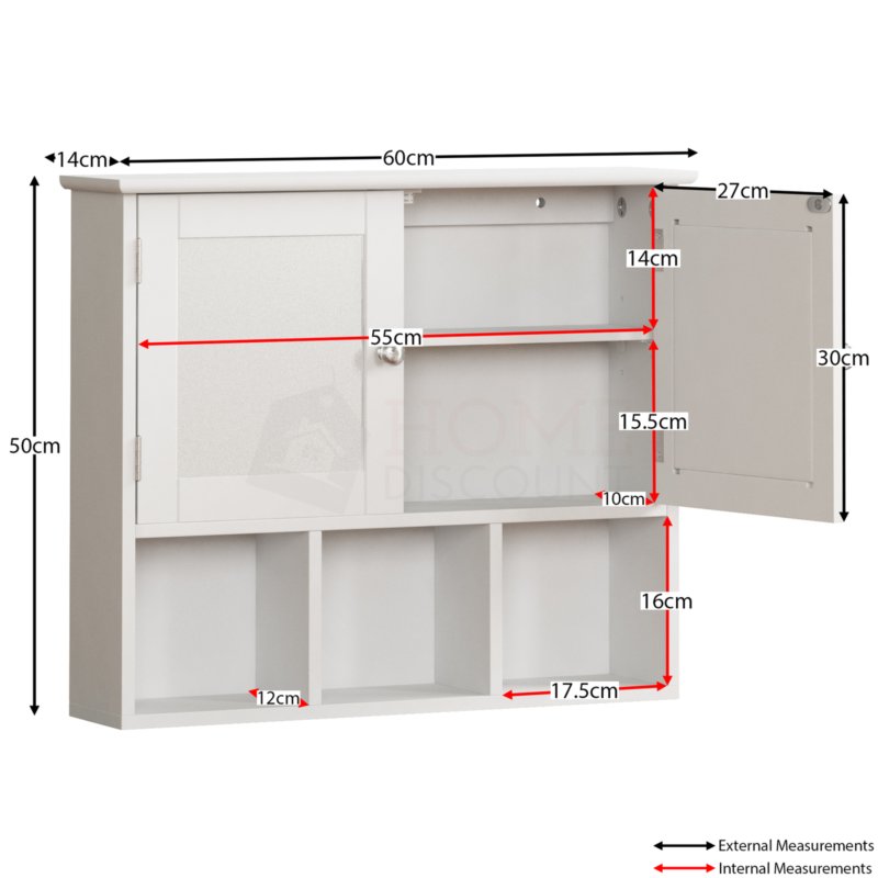 Bathroom Wall Cabinet Storage Unit 2 Door - Cints and Home