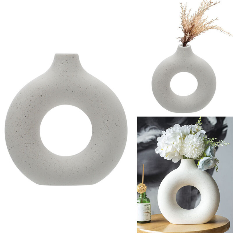 Ceramic Doughnut Round Ring Vase Donut Vase