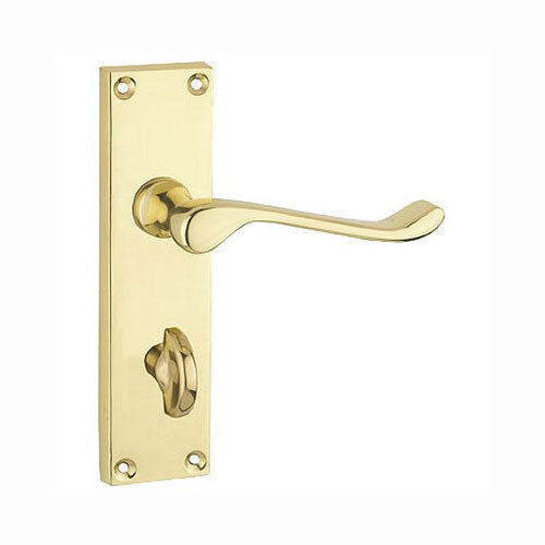 Victorian Scroll Bathroom door handle Polished Brass - Cints and Home