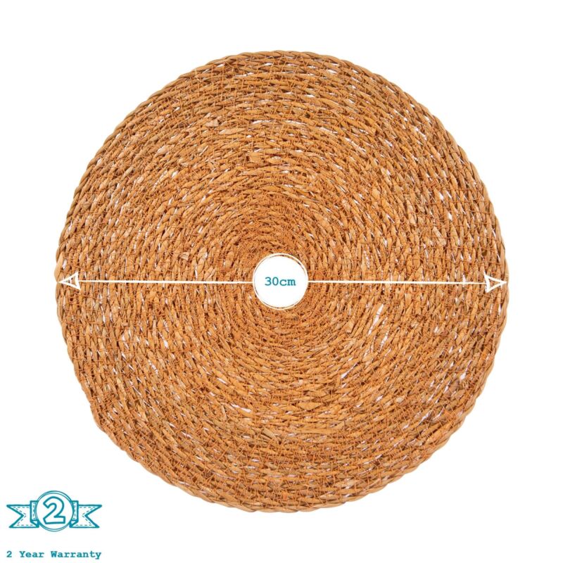 Round Straw Placemats Water Hyacinth Weave