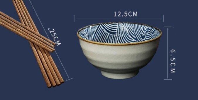 Japanese Chinese Style Rice Bowl Gift Set of 2 - Cints and Home
