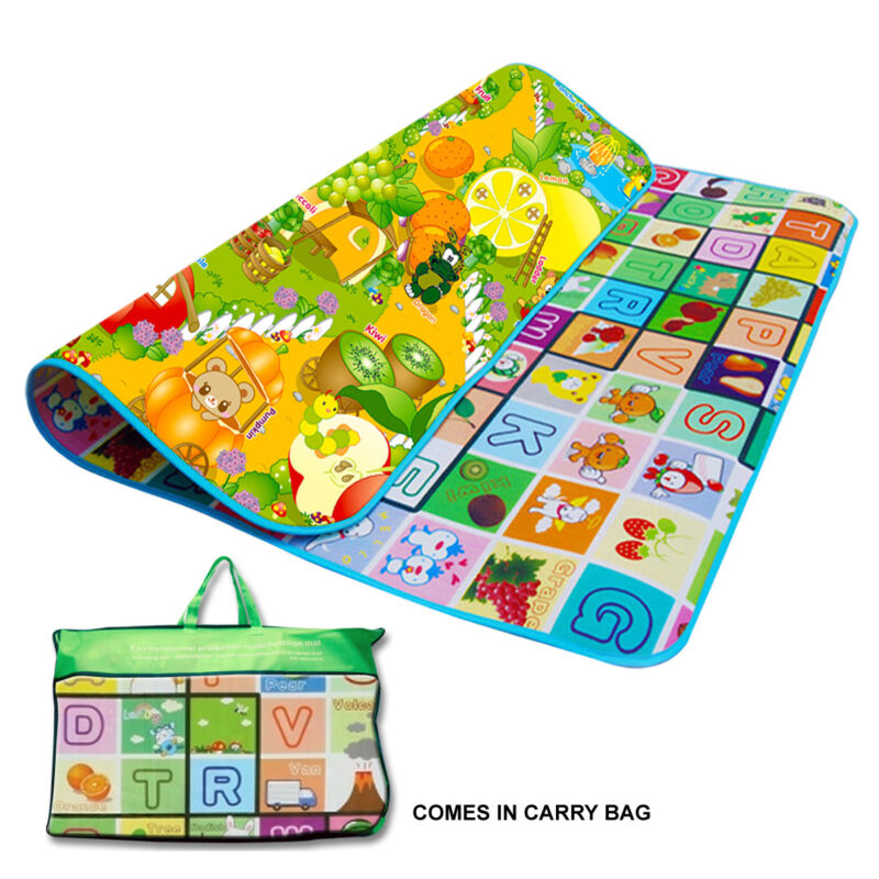 2 SIDE PLAY MAT EDUCATIONAL GAME SOFT FOAM PICNIC CARPET - Cints and Home