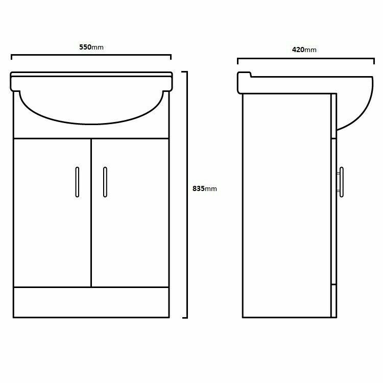 Two Door Bathroom Cabinet Basin Sink Vanity