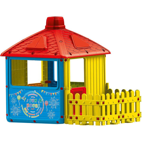 City Playhouse & Fence Kids Childrens Indoor & Outdoor Garden Fun House - Cints and Home
