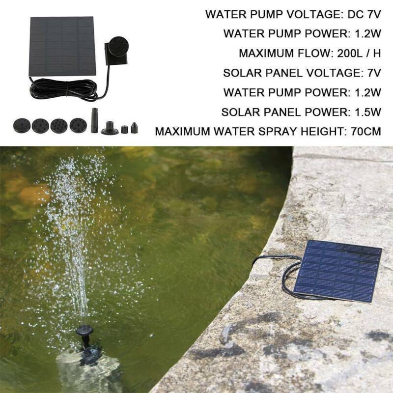 Solar Powered Water Feature Pump Garden Pool