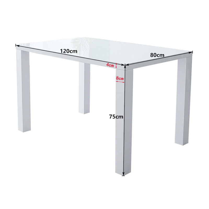 Wood White High Gloss Dining Table Dining Room