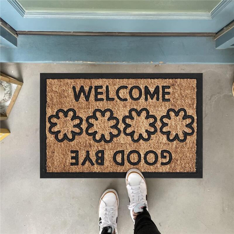 Coir Door Mat Welcome Outdoor Doormat Rubber