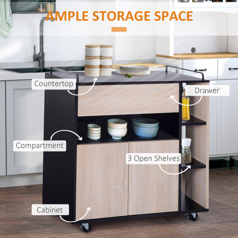 Rolling Kitchen Storage Trolley Island With Locking Wheels - Cints and Home