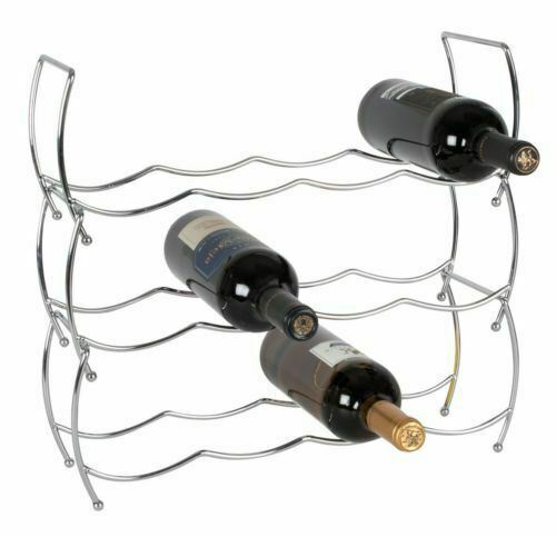 3 Tier Stackable Chrome Wine Storage Display