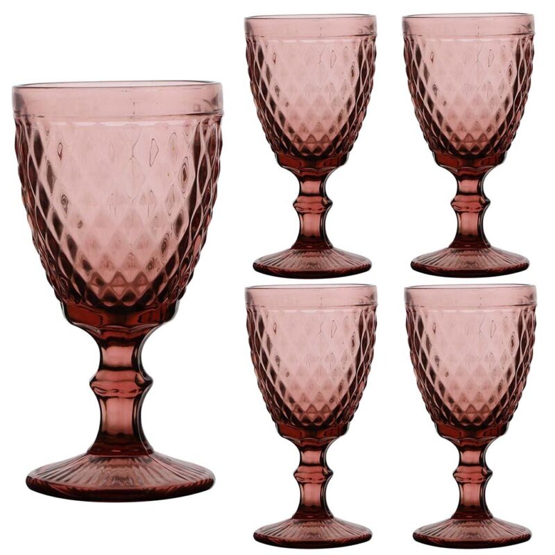 Coloured Glassware Wine Goblet Glasses Dinner Party