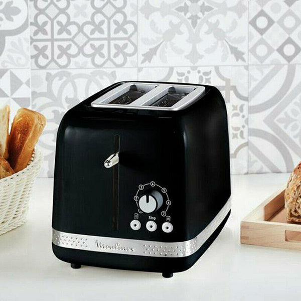 2 Slice Toaster 850W Black & Chrome