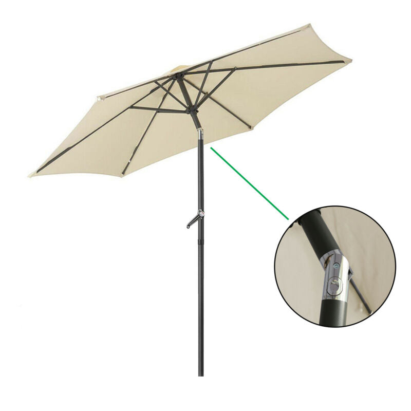2.2M Garden Parasol Outdoor Umbrella Tilt Mechanism
