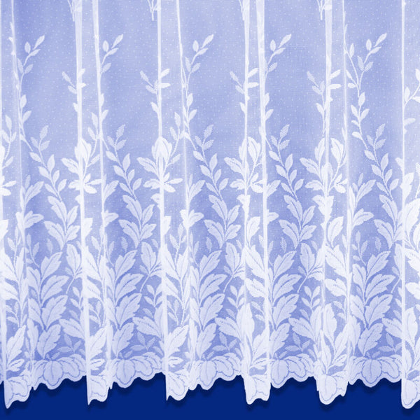 White Leaf Patterned Julia Net Curtain