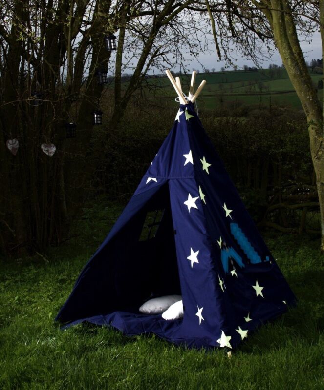 Cotton Canvas Kid's Glow in the Dark Teepee Tent Tipi - Cints and Home