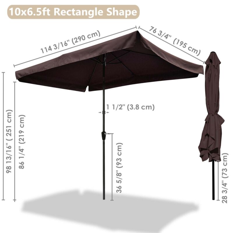 2x3m Patio Umbrella Sunshade Garden Cafe Beach