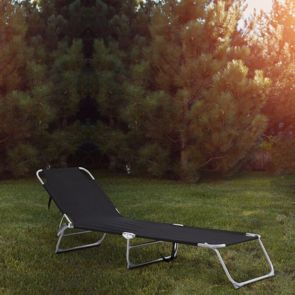 Sun Lounger Folding Recliner Chair Portable Reclining Garden Outdoor Seat Bed - Cints and Home