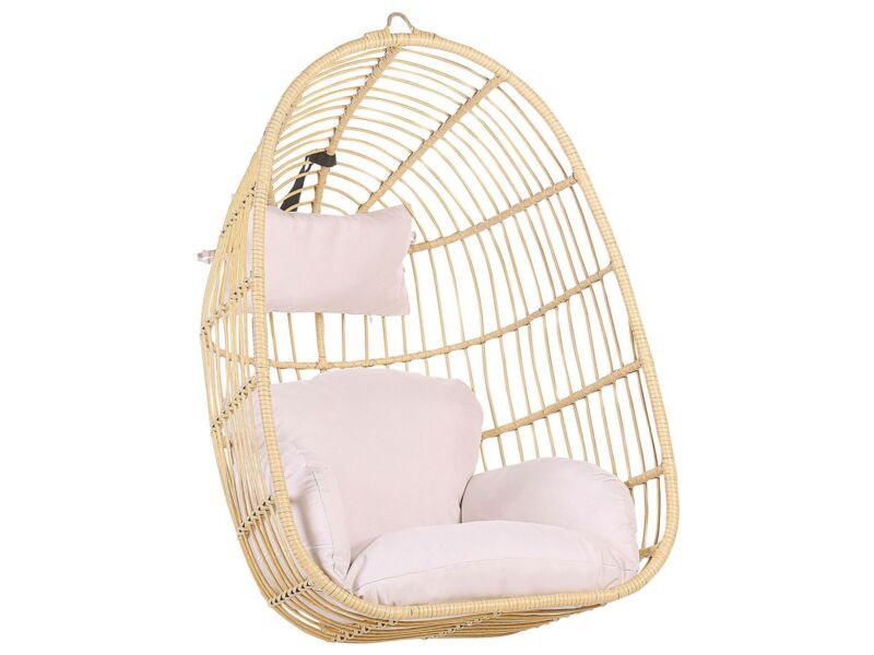 Boho Beige Hanging Chair without Stand Indoor-Outdoor
