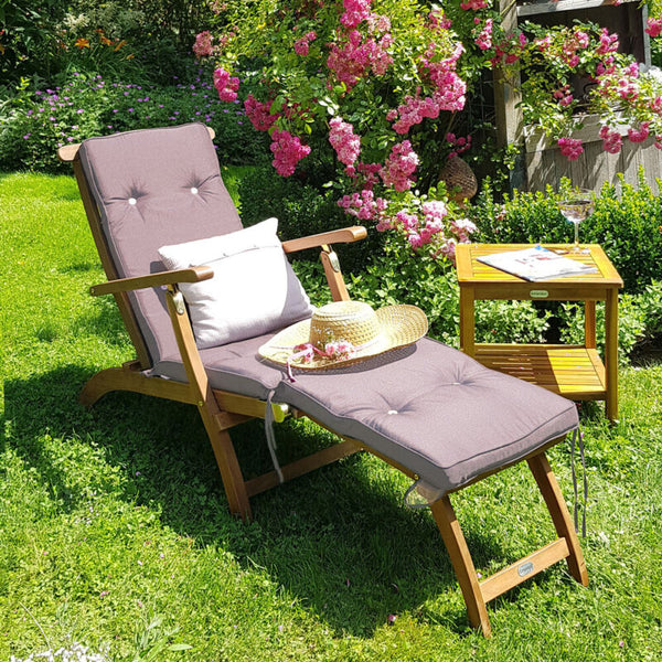 Wooden Deck Chair Patio Garden Outdoor Sun Lounger