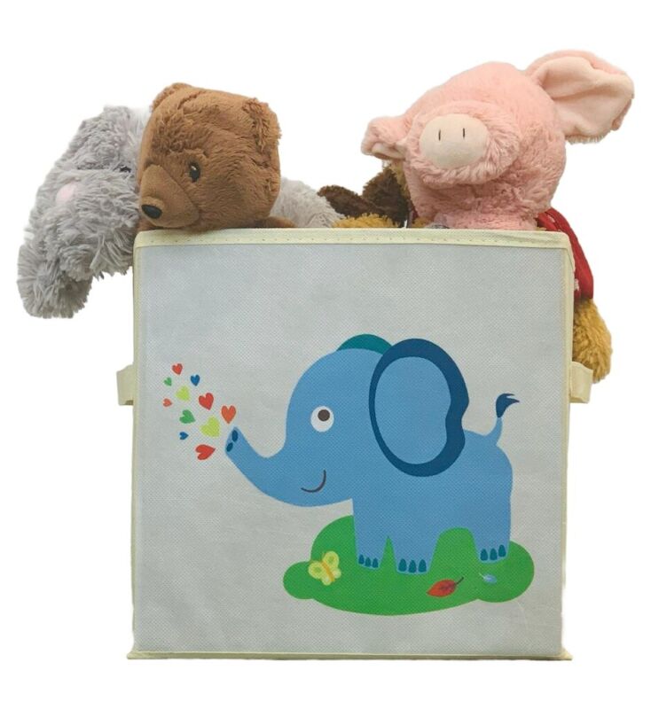 Toy Storage Box Children Animal Print Box Lid Room Organiser Foldable - Cints and Home