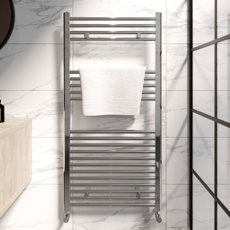 Heated Towel Rail Chrome Radiator Designer Modern Bathroom Flat - Cints and Home