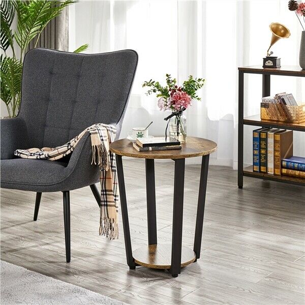 Wood/Metal Nightstand Side Table - Cints and Home