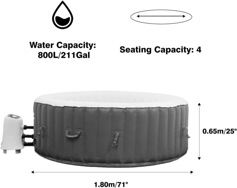 4-6 Person Inflatable Bubble Round hot tub