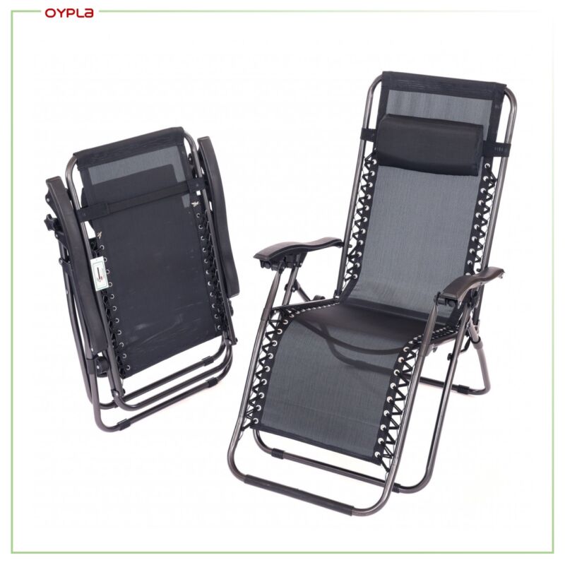 2x Folding Reclining Garden Deck Chair - Cints and Home