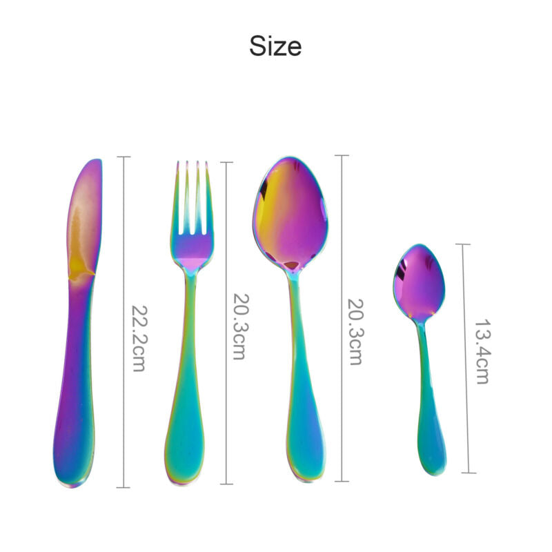 Stainless Steel Cutlery Sets 24 piece Iridescent