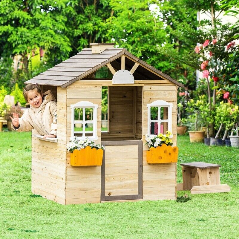 Large Wooden Kids Play House Outdoor Garden Children - Cints and Home