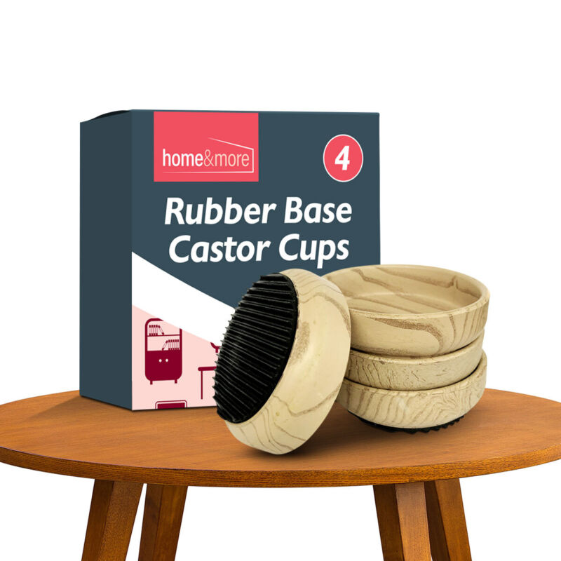 4 Rubber Base Castor Cups Non-Slip Wooden Floor Sofa