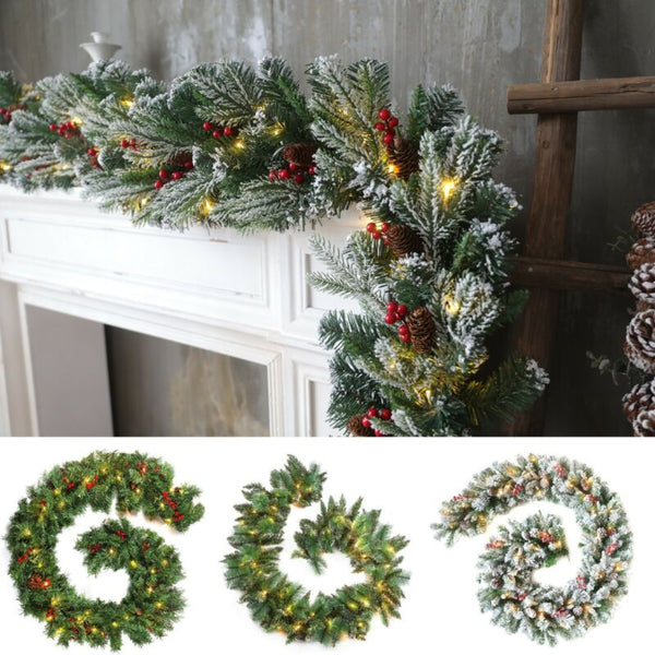 Christmas Garland Wreath with LED Lights