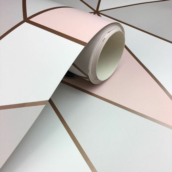 ROSE GOLD / PINK APEX GEOMETRIC WALLPAPER - Cints and Home