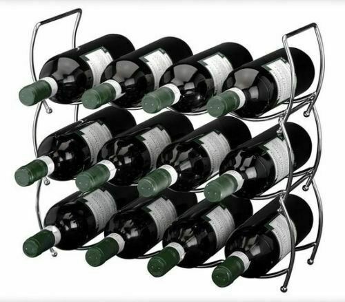 3 Tier Stackable Chrome Wine Storage Display