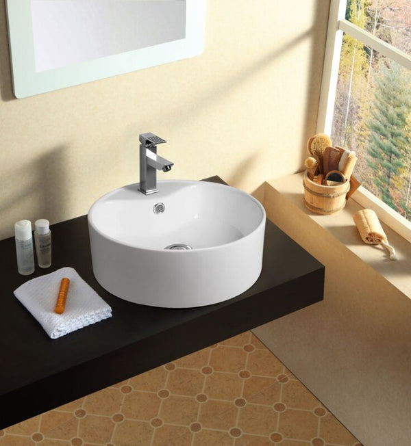 Modern Bathroom Counter Top Ceramic White Basin - Cints and Home