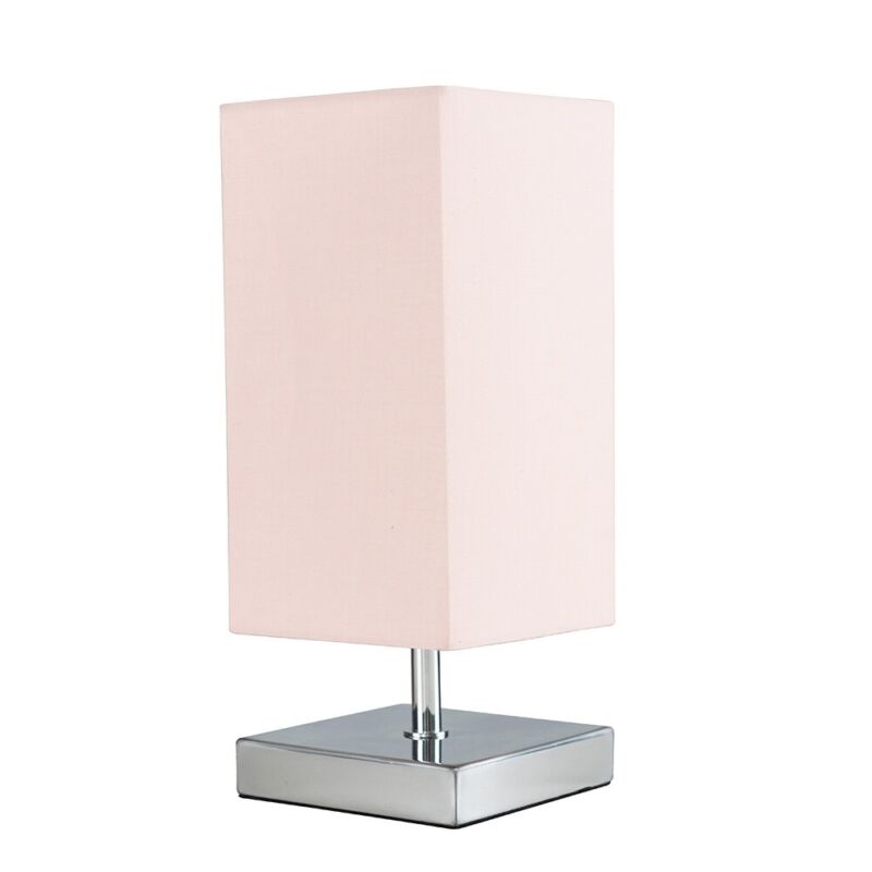 Chrome Square Touch Bedside Table Lamp 30CM