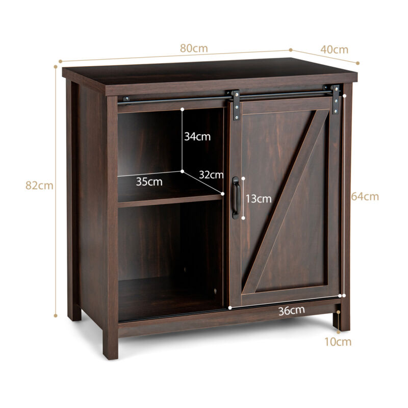 Wooden Sideboard Storage Cabinet Buffet Cupboard - Cints and Home