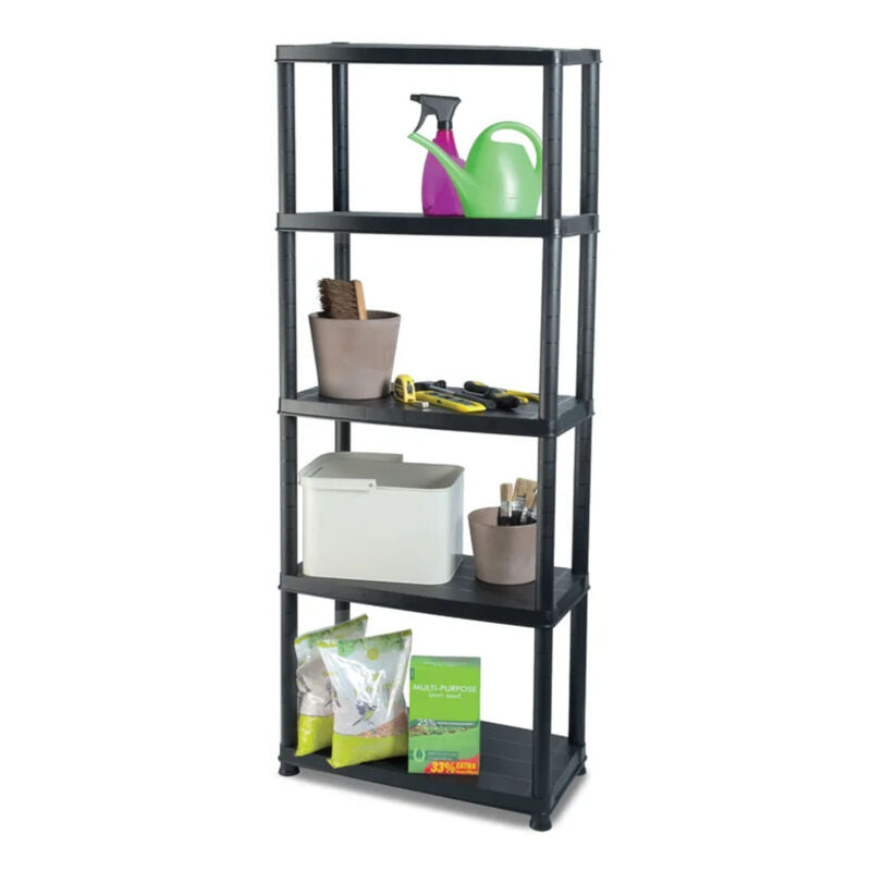 5 Tier Plastic Shelving Home Storage Unit Shelves