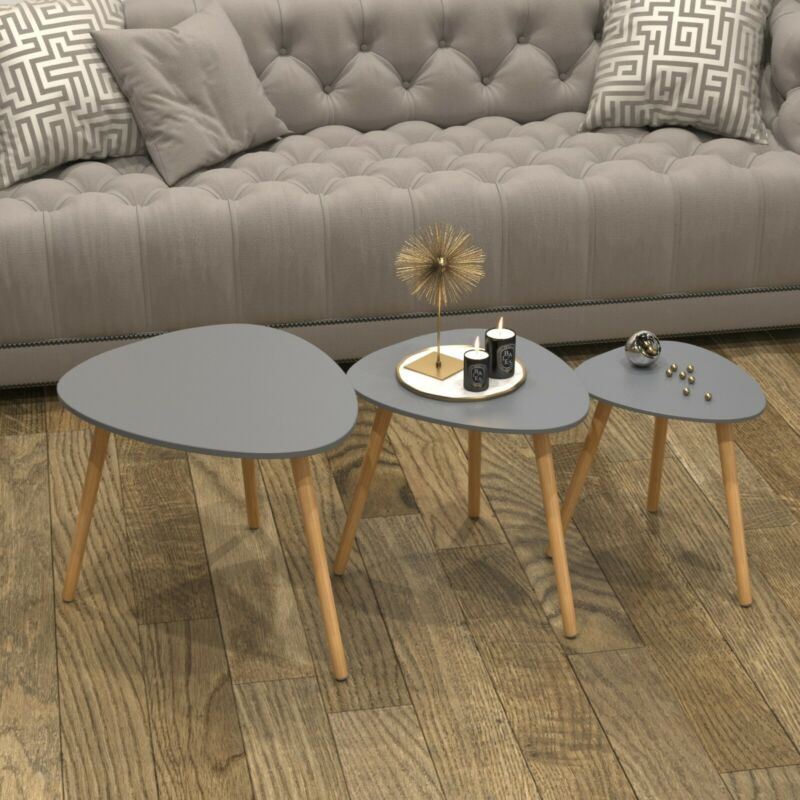 Scandinavian Set of 3 Coffee Tables - Cints and Home