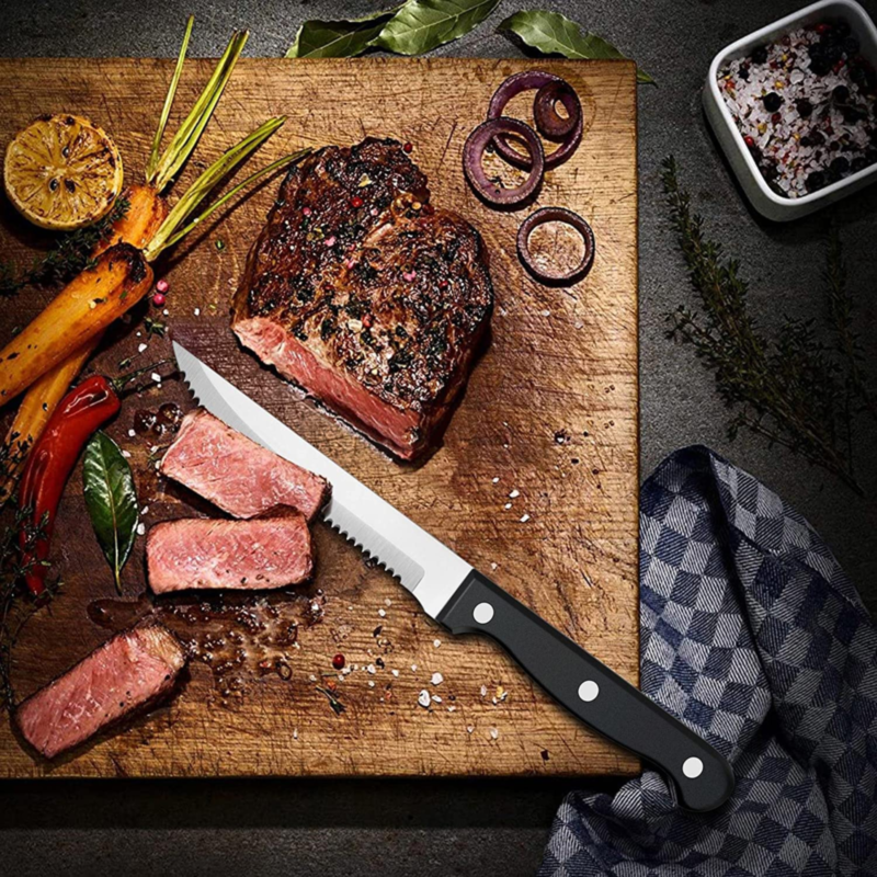 6-Piece Steak Knife Set, Stainless Steel Serrated Steak