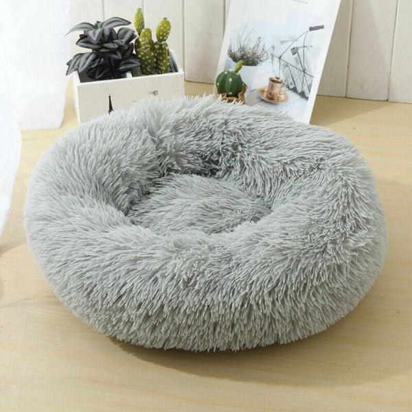 Fluffy Soft Comfy Calming Donut Dog Cat Beds Warm Bed