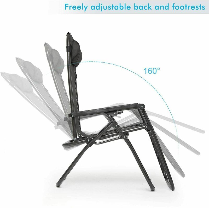 2X Zero Gravity Reclining Chair Garden Sun Lounger