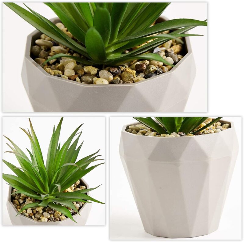 Set of 4 Artificial Succulent Potted Plants Small Fake