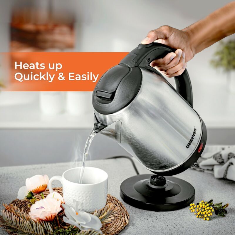 Electric Kettle Stainless Steel Cordless Jug 1.8L