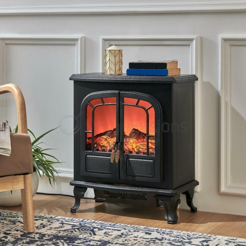 Electric Freestanding Fireplace Heater in Black - Cints and Home