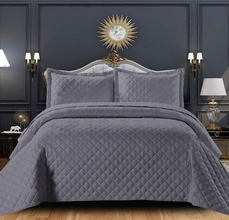 Quilted Bedspread Embossed Bed Throw Comforter