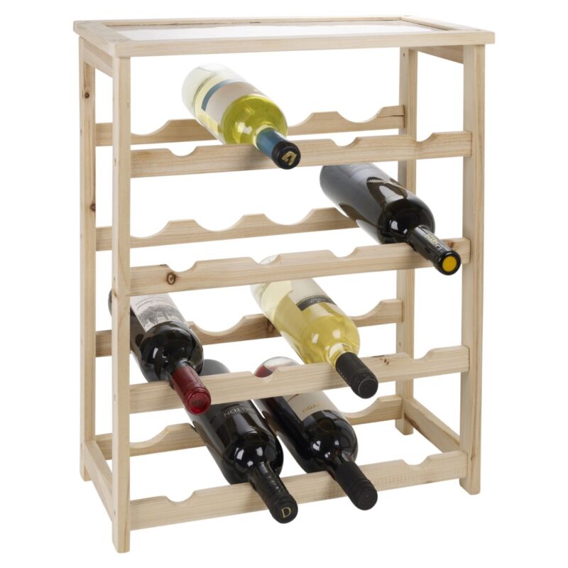 16 Bottle Wooden Wine Rack Holder Stackable