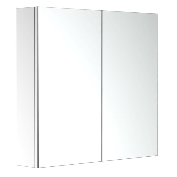 Bathroom Cabinet Double Door Wall Mounted Mirror Stainless Steel - Cints and Home
