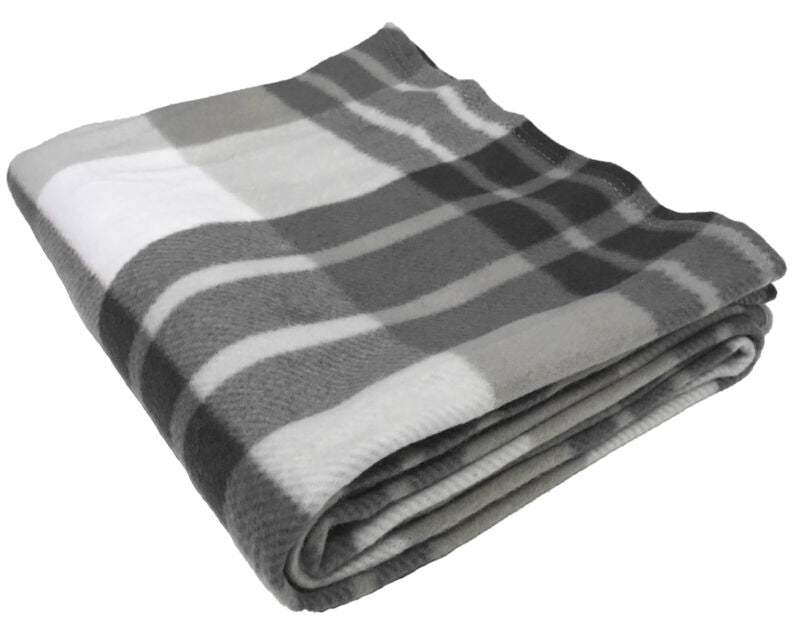 Throw Checked Large Polar Fleece Warm Soft Blanket